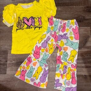Yellow Peace Love Peeps Kids outfit